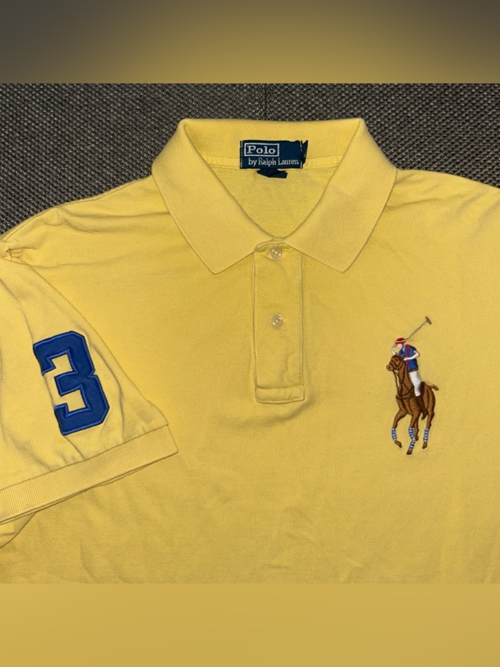 Vintage Polo Ralph Lauren Yellow Classic Polo with Big Pony Logo